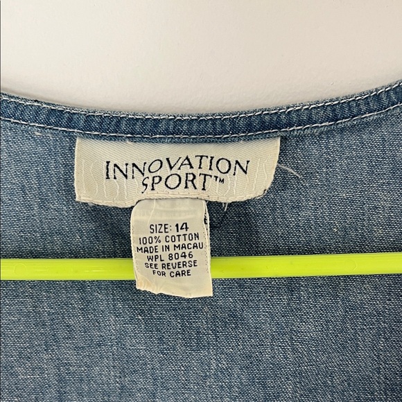 Innovation sport Elegant Sleeveless Denim Maxi Dress with belt sz 14 100% cotton - Picture 2 of 7